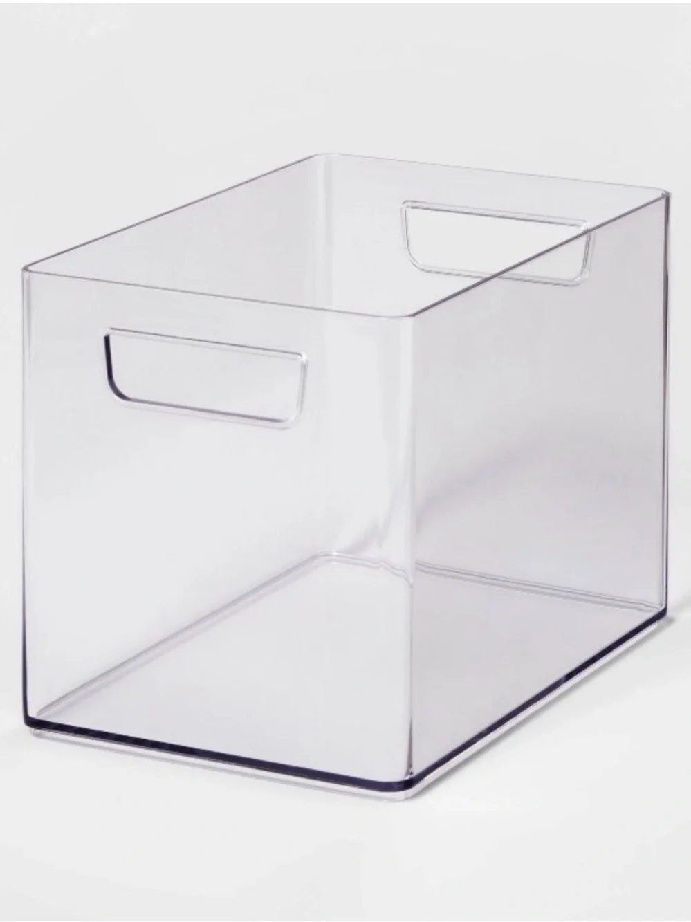 Brightroom | Medium Bathroom Organizer Clear Bin with Handle